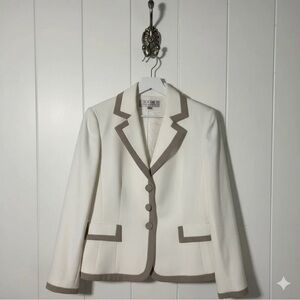 Tahari White and Tan Blazer